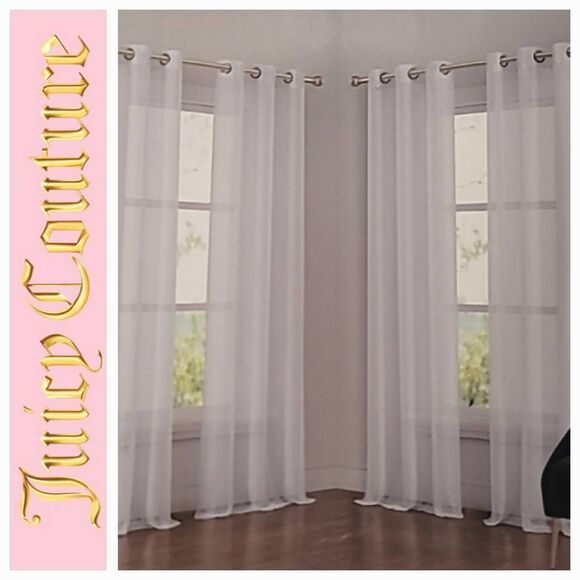 Juicy Couture Home Four Shimmery Window Panels w/Grommets - Picture 1 of 6